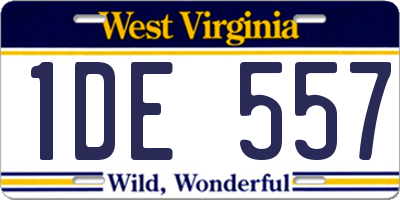 WV license plate 1DE557