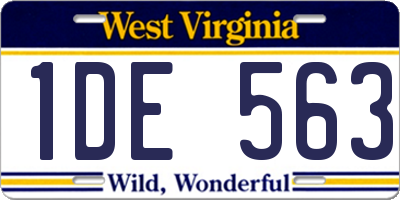 WV license plate 1DE563