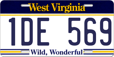 WV license plate 1DE569