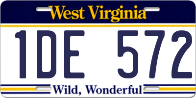WV license plate 1DE572