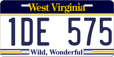 WV license plate 1DE575