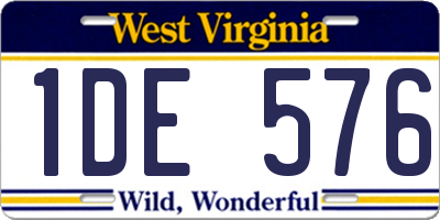 WV license plate 1DE576