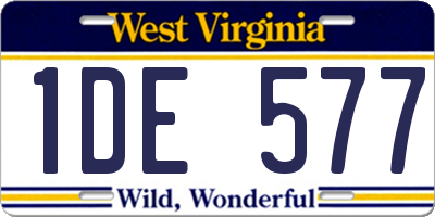WV license plate 1DE577