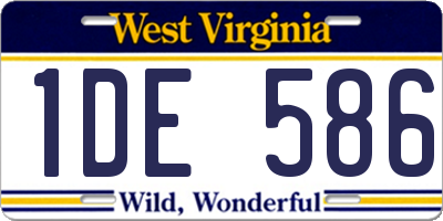 WV license plate 1DE586
