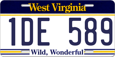 WV license plate 1DE589