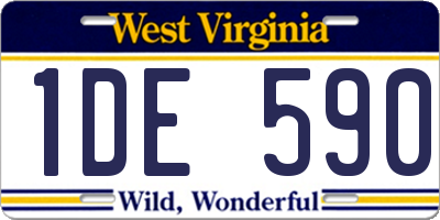 WV license plate 1DE590