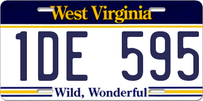 WV license plate 1DE595