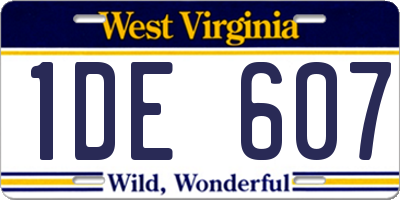 WV license plate 1DE607