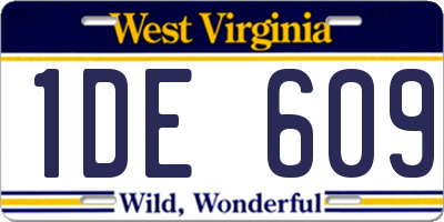 WV license plate 1DE609