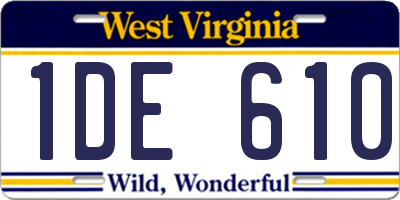 WV license plate 1DE610