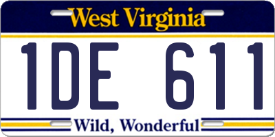 WV license plate 1DE611