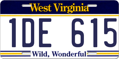 WV license plate 1DE615