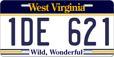 WV license plate 1DE621