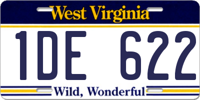 WV license plate 1DE622