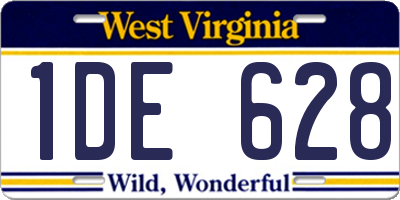 WV license plate 1DE628
