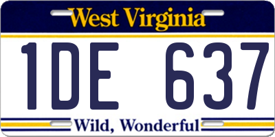 WV license plate 1DE637