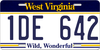 WV license plate 1DE642