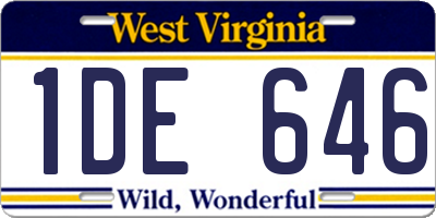 WV license plate 1DE646
