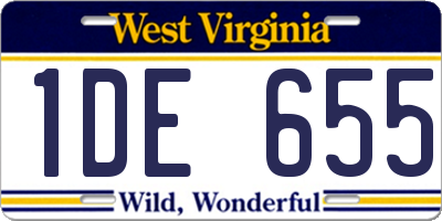 WV license plate 1DE655