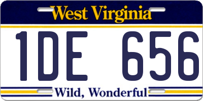 WV license plate 1DE656