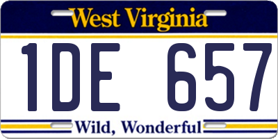 WV license plate 1DE657