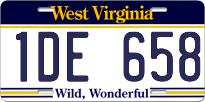 WV license plate 1DE658