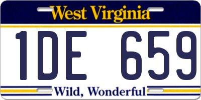 WV license plate 1DE659
