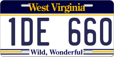 WV license plate 1DE660