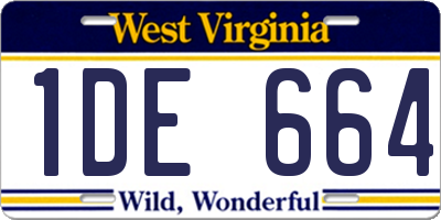 WV license plate 1DE664