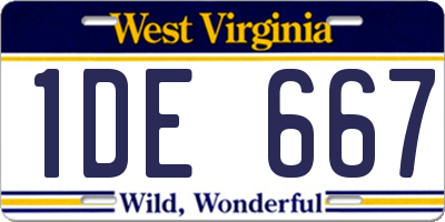WV license plate 1DE667