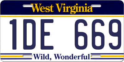 WV license plate 1DE669