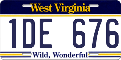 WV license plate 1DE676