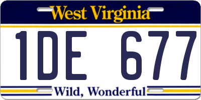 WV license plate 1DE677