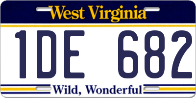 WV license plate 1DE682