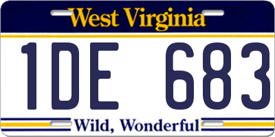 WV license plate 1DE683