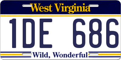 WV license plate 1DE686