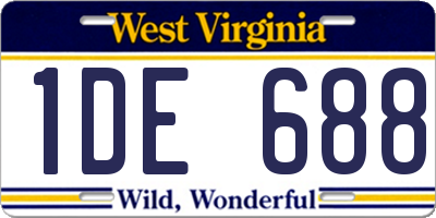 WV license plate 1DE688