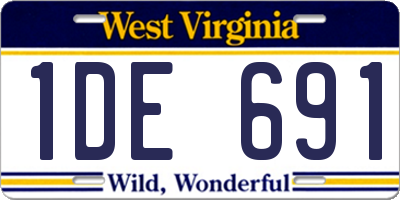 WV license plate 1DE691
