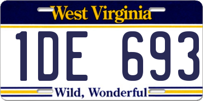 WV license plate 1DE693