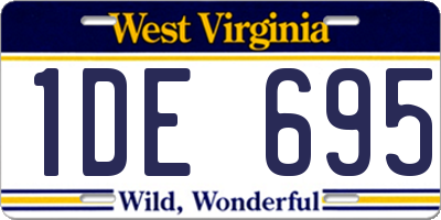 WV license plate 1DE695