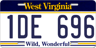 WV license plate 1DE696