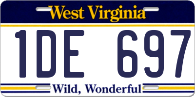 WV license plate 1DE697