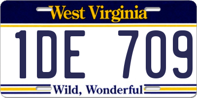 WV license plate 1DE709