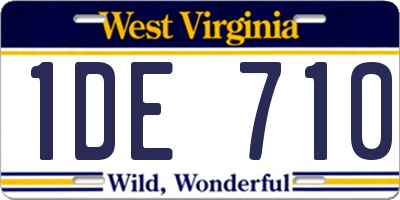 WV license plate 1DE710