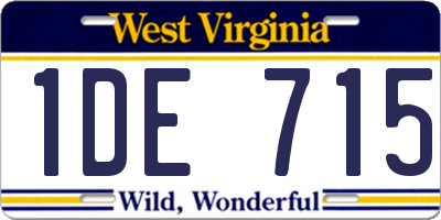 WV license plate 1DE715