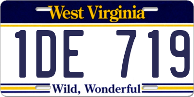 WV license plate 1DE719