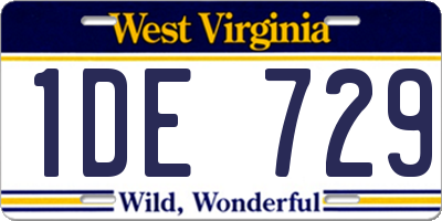 WV license plate 1DE729