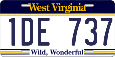 WV license plate 1DE737