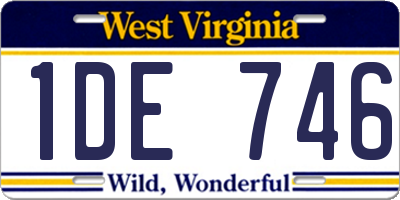 WV license plate 1DE746