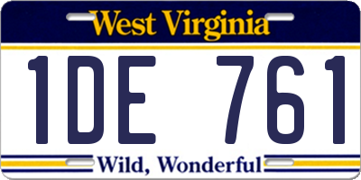WV license plate 1DE761